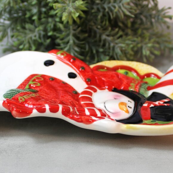 2009 Fitz and Floyd Sugar Coated Collection Christmas Snowman Spoon Rest - Picture 5 of 7